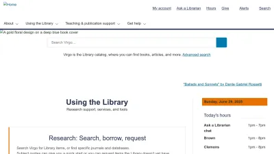 Screenshot preview of library.virginia.edu