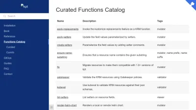 Screenshot preview of catalog.kpt.dev