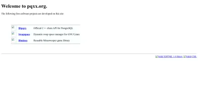 Screenshot preview of pqxx.org