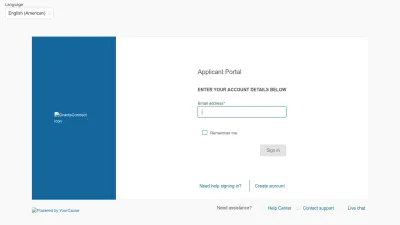 Screenshot preview of apply.yourcausegrants.com