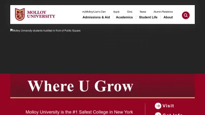 Screenshot preview of molloy.edu