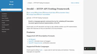 Screenshot preview of dredd.org
