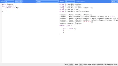 Screenshot preview of sharplab.io