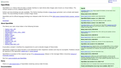 Screenshot preview of openslide.org