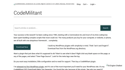Screenshot preview of codemilitant.com