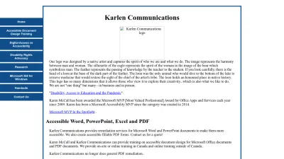Screenshot preview of karlencommunications.com