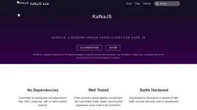 Screenshot preview of kafka.js.org