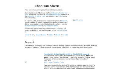 Screenshot preview of junshern.github.io