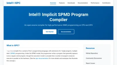 Screenshot preview of ispc.github.io