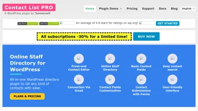Screenshot preview of contactlistpro.com
