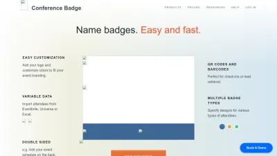 Screenshot preview of conferencebadge.com