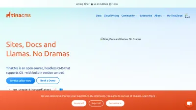 Screenshot of Tina.io