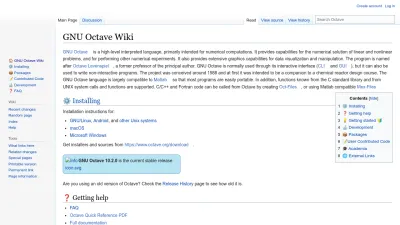 Screenshot preview of wiki.octave.org