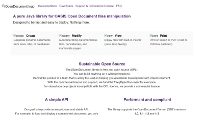 Screenshot preview of jopendocument.org