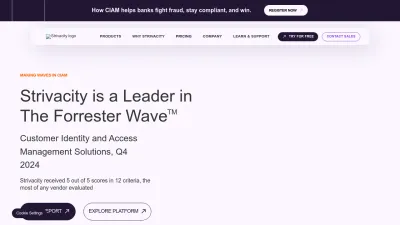 Screenshot preview of strivacity.com