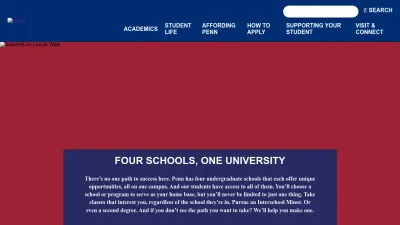 Screenshot preview of admissions.upenn.edu