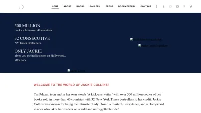 Screenshot preview of jackiecollins.com