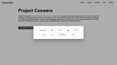 Screenshot preview of coswara.iisc.ac.in