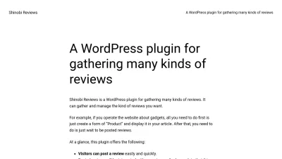 Screenshot preview of shinobireviews.com
