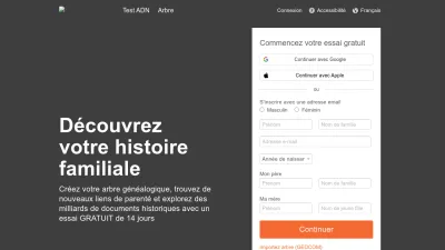 Screenshot preview of myheritage.fr