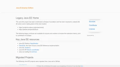 Screenshot preview of javaee.github.io