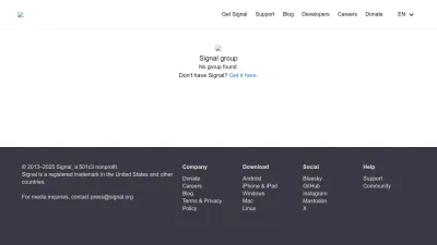 Screenshot preview of signal.group