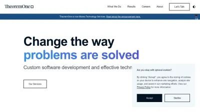 Screenshot preview of theoremone.co