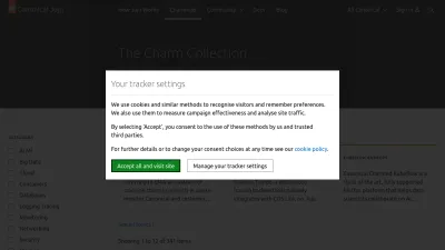 Screenshot preview of charmhub.io