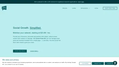 Screenshot preview of socialpresskit.com