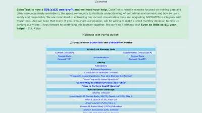 Screenshot preview of celestrak.org