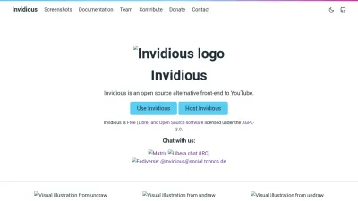 Screenshot preview of invidious.io