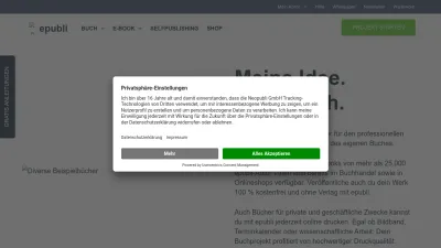 Screenshot of Epubli.com