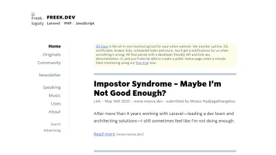 Screenshot of Freek.dev