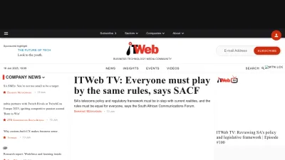 Screenshot preview of itweb.co.za