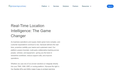 Screenshot preview of corp.glympse.com