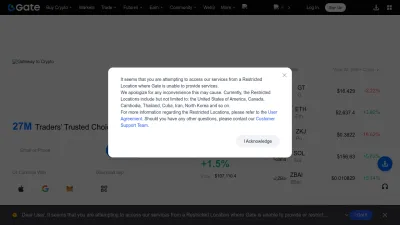 Screenshot preview of gate.io
