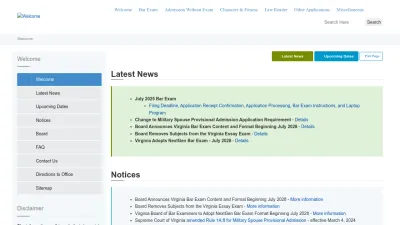 Screenshot preview of barexam.virginia.gov