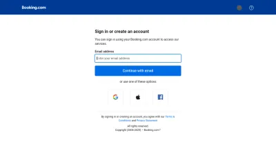 Screenshot of Account.booking.com