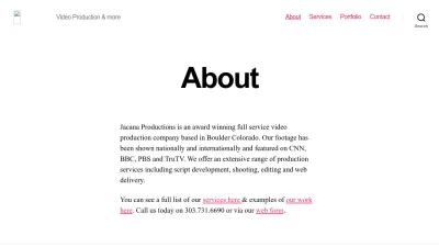 Screenshot preview of jacanaproductions.com