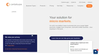 Screenshot preview of cantaloupe.com