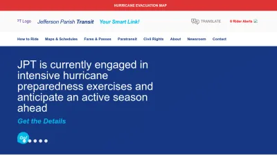 Screenshot preview of jptransit.org