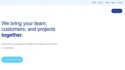 Screenshot preview of servicedemand.com