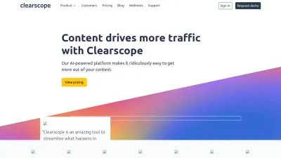Screenshot preview of clearscope.io
